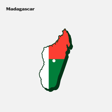 Map of Madagascar flag shape. Vector illustration. Eps 10のイラスト素材