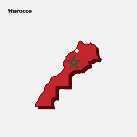 Map of Morocco flag shape. Vector illustration. Eps 10のイラスト素材