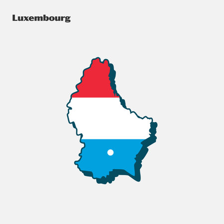 Map of Luxembourg flag shape. Vector illustration. Eps 10のイラスト素材
