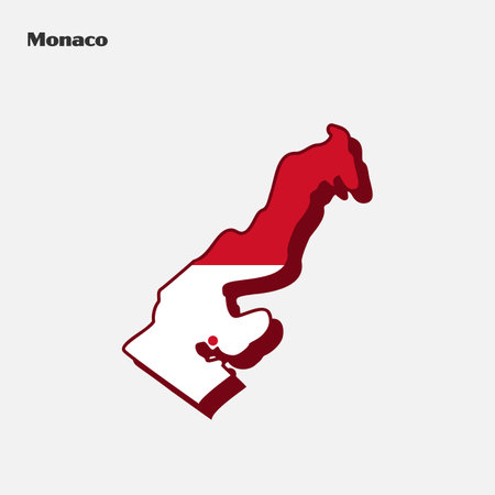 Map of Monaco flag shape. Vector illustration. Eps 10のイラスト素材
