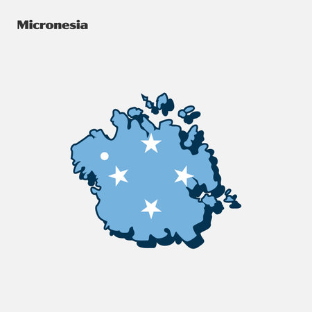 Map of Micronesia flag shape. Vector illustration. Eps 10のイラスト素材