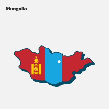 Map of Mongolia flag shape. Vector illustration. Eps 10のイラスト素材