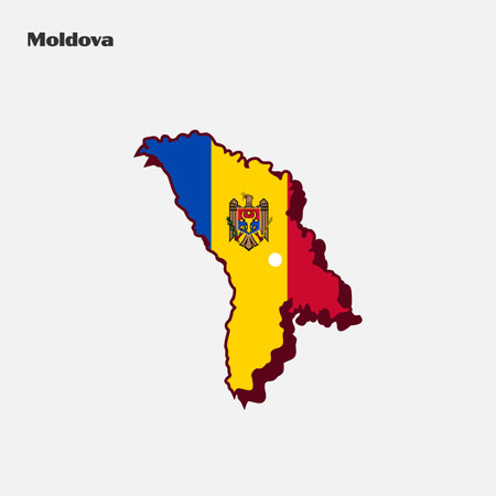 Map of Moldova flag shape. Vector illustration. Eps 10のイラスト素材