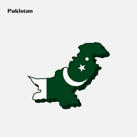 Map of Pakistan flag shape. Vector illustration. Eps 10のイラスト素材