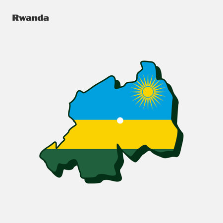 <p>Map of Rwanda with national flag. Vector illustration. Eps 10.</p>のイラスト素材