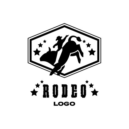 Rodeo logo template vector icon illustration design isolated on white backgroundのイラスト素材