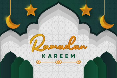 Ramadan Kareem Greeting Card. Vector Illustration.のイラスト素材