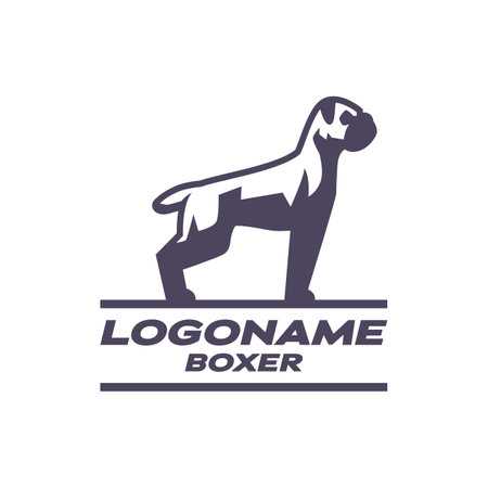Dog logo design template. Vector illustration of a dog silhouette on white background.のイラスト素材