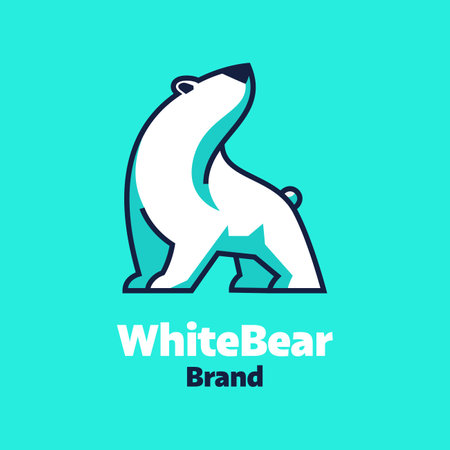 Vector logo design template with polar bear. Logotype concept for your businessのイラスト素材