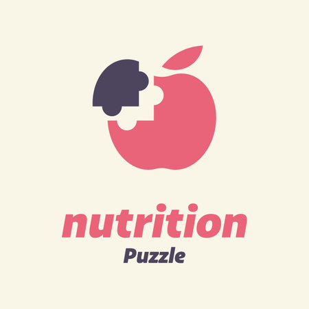 Vector illustration of an apple with a puzzle piece on the side.のイラスト素材