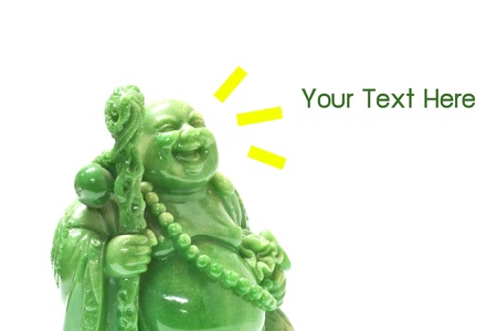 Budai, Chinese Laughing Buddha, with text copy space, close-upの写真素材