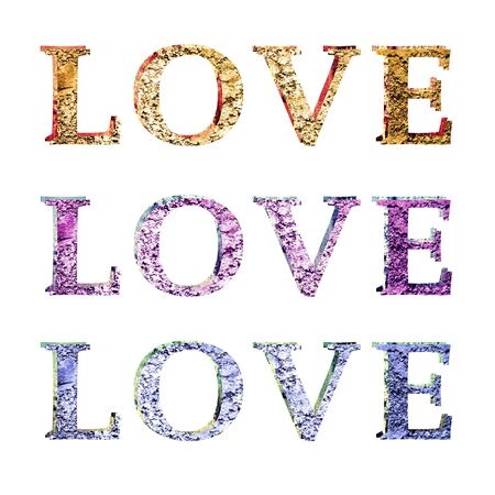 Love Text Grunge Style Texture Illustrationの写真素材