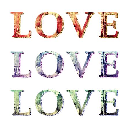 Love Text Grunge Style Texture Illustrationの写真素材