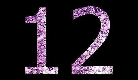 Number 1 and 2 isolated on blackの写真素材