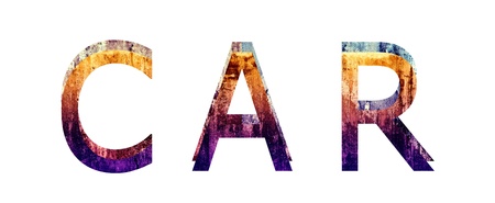 Car 3D Text Grunge Style Texture Illustrationの写真素材