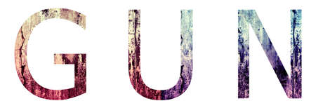 Gun Text Grunge Style Texture Illustrationの写真素材