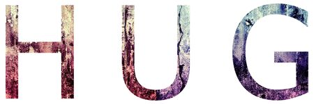 Hug Text Grunge Style Texture Illustrationの写真素材