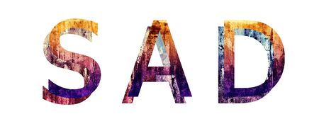 Sad 3D Text Grunge Style Texture Illustrationの写真素材