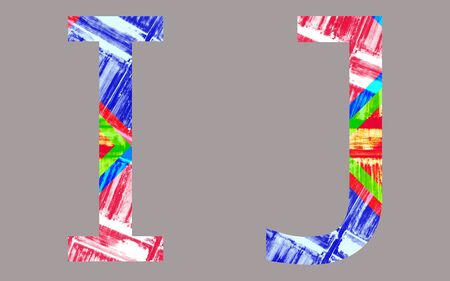 Colorful Vivid i and j  Letter, isolatedの写真素材