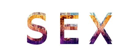 Sex 3D Text Grunge Style Texture Illustrationの写真素材