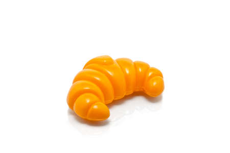 Croissant isolated on white, plasticの写真素材