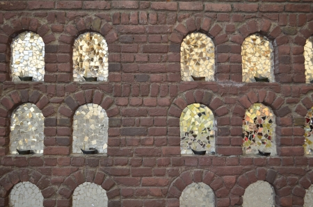 brick and mirrors wall background
