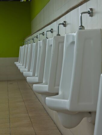 Stock Photo - modern restroom interior with urinal rowの写真素材
