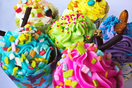 colorful of Cupcake selectionの写真素材