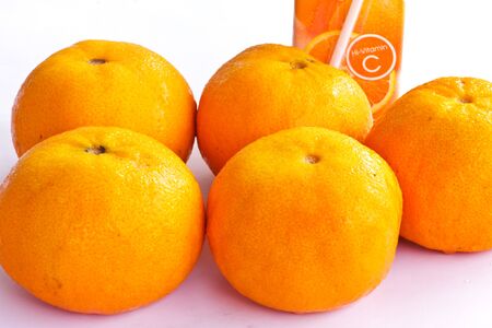 orange on white backgroundの写真素材