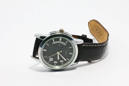 used silver watch isolated over a white backgtound