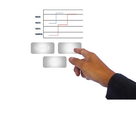 Stock Photo - Businessman  point and flow organization chart