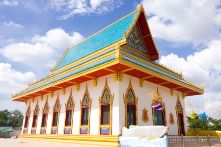 Stock Photo - temple in thailand on the blue sky texture backgroundの写真素材