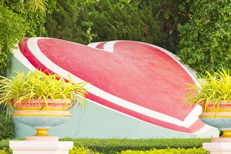 Stock Photo - heart carved statueの写真素材