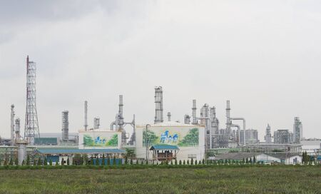 Stock Photo - oil refinery petrochemical chemical industry fuel destillation of petrol petrochemyのeditorial素材