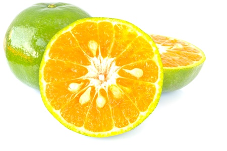 Stock Photo - half orange on white backgroundの写真素材