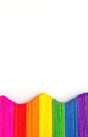 colorful wooden on white backgroundの写真素材