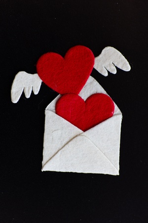 Stock Photo - love heart on the black backgroundの写真素材