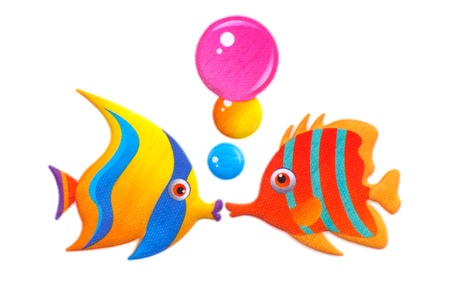 Stock Photo - sticker colorful cartoon fishの写真素材