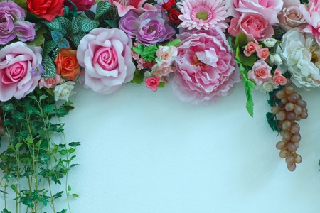 Stock Photo - Retro bright and beautiful colors of plastic rose flowersの写真素材