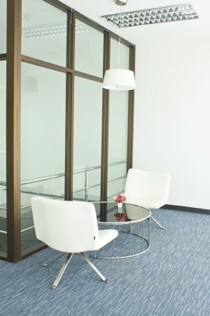 Stock Photo - office building with furniture and a white wallのeditorial素材