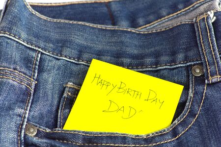 Stock Photo - Blank note in a jeans pocket.の写真素材
