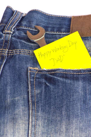 Stock Photo - Blank note in a jeans pocket.の写真素材