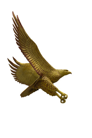Golden eagle statue with big expanded wings Stock Photoの写真素材