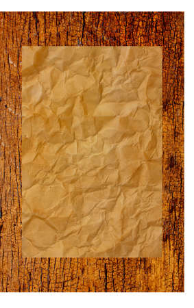 Old paper on wooden wall Stock Photoの写真素材