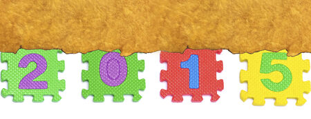 Happy new Year 2015 Brown Paper background stock photo