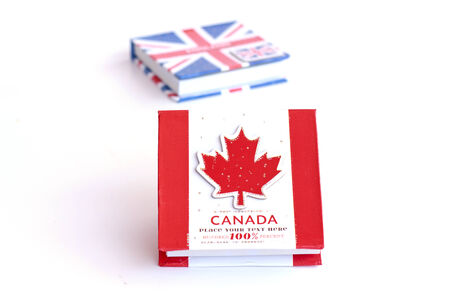 Canadian ,British,flag on the notebookの写真素材