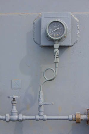 Manometer pressure gas line with valveの写真素材