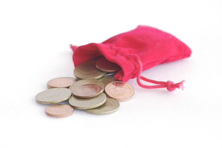Coin from the red bagの写真素材