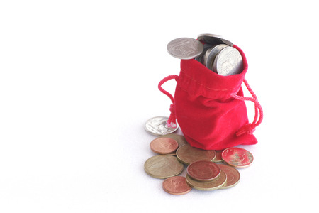 Coin from the red bagの写真素材