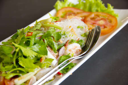 Glass noodle with seafood and vegetablesの写真素材